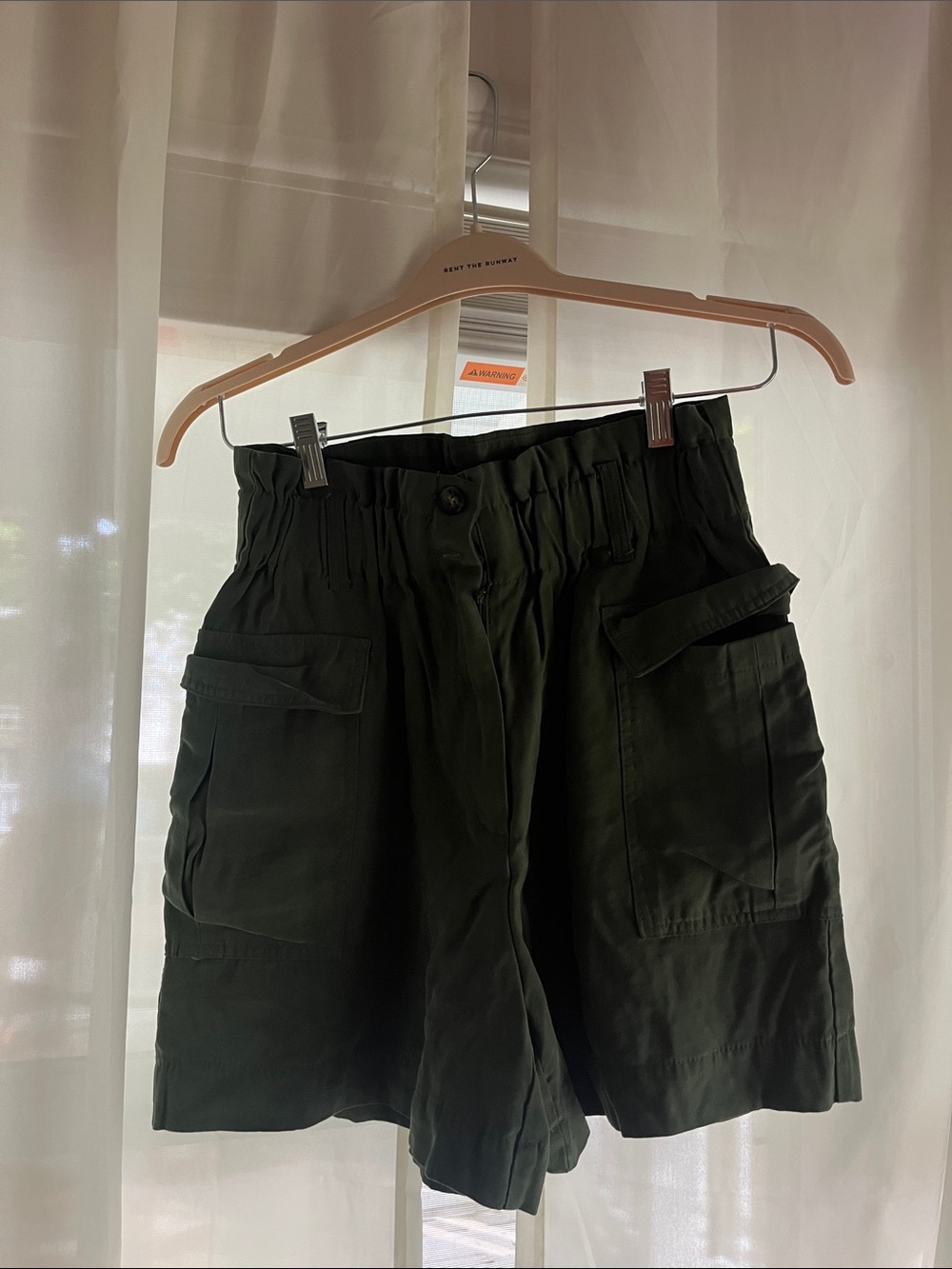 H&M Dark Olive Cargo Shorts with Flap Pockets